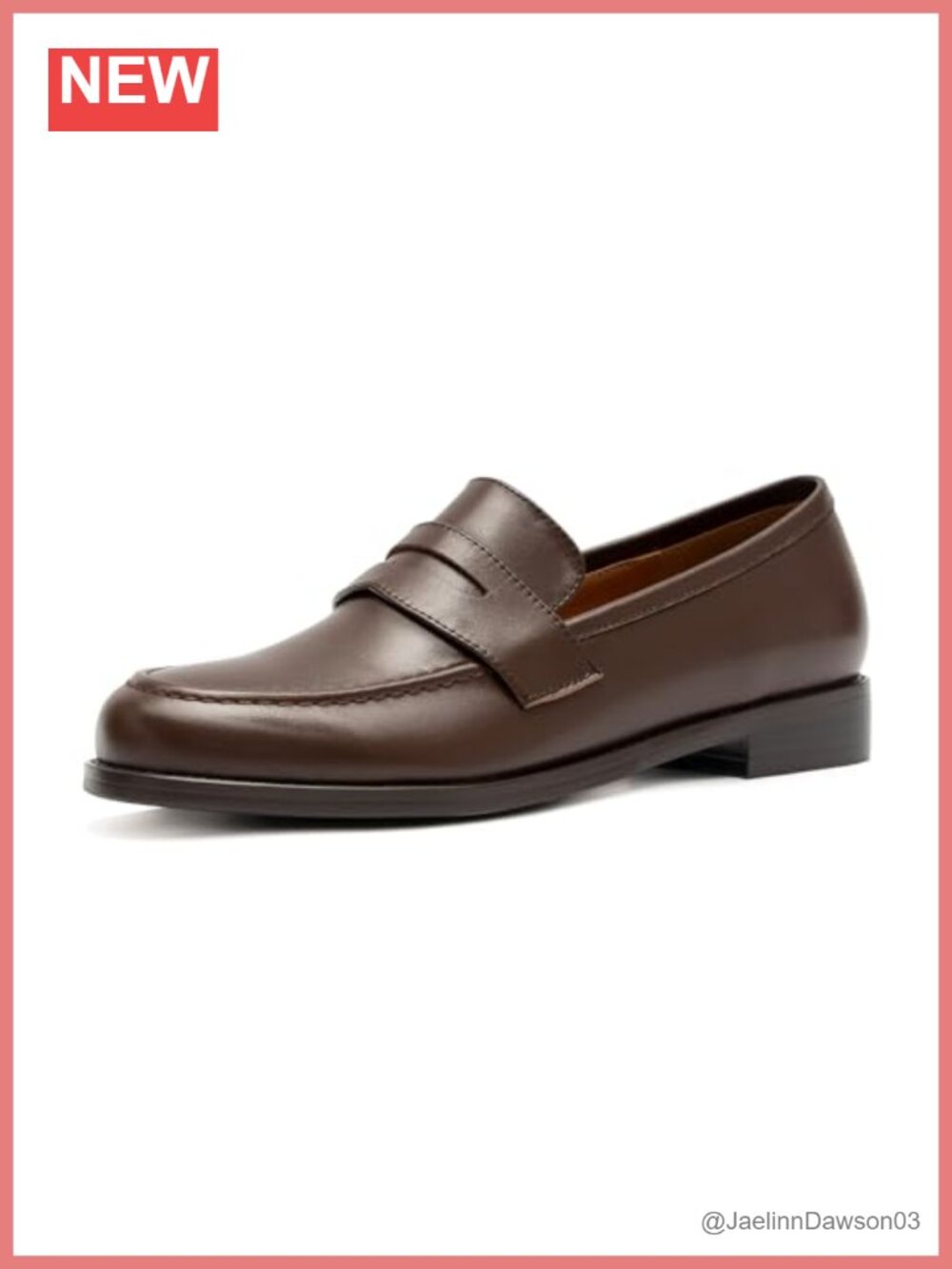 Classic Leather Penny Loafer - Slip Resistant Low Heel Women's Dress Shoe